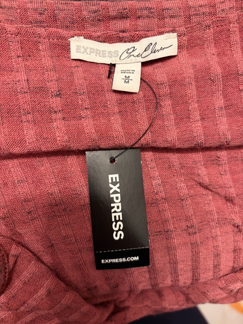 Express Off-the-Shoulder Ribbed Sweater Top - Picture 6 of 6